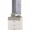 Комод четыре ящика с зеркалом Амели Моби цвет шёлковый камень/бетон чикаго беж