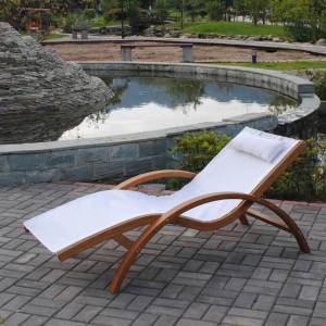 Шезлонг-лежак из сибирской лиственницы Мальта AFM-503C White