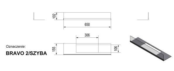 Стекло декоративное для биокамина BRAVO 2