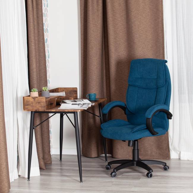 Кресло OREON флок, синий, 32