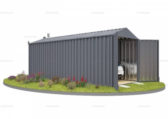 Хозблок SKOGGY секционный с двускатной крышей 6 х 2 м, брутальный серый Хозблок SKOGGY секционный с двускатной крышей 6 х 2 м, брутальный серый