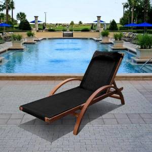 Шезлонг-лежак из сибирской лиственницы Мальта AFM-512A Black