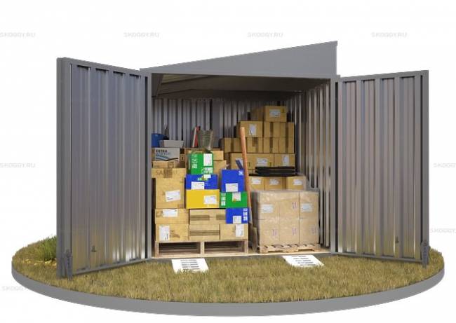 Хозблок SKOGGY секционный с односкатной крышей 2 х 2 м, цинковый Хозблок SKOGGY секционный с односкатной крышей 2 х 2 м, цинковый