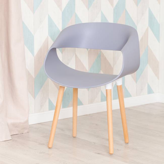 Стул КXX/QXX (мод.C1058-1) пластик/дерево, 60х53х81см, серый/натуральный (Комплект из 4 шт.) серый пластик/дерево Стул КXX/QXX (мод.C1058-1) пластик/дерево, 60х53х81см, серый/натуральный (Комплект из 4 шт.) серый пластик/дерево