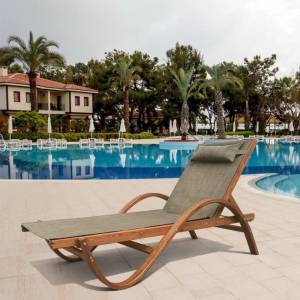 Шезлонг-лежак из сибирской лиственницы  Мальта AFM-511 Olive