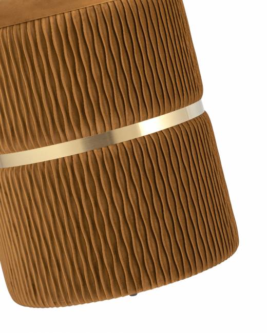 Пуф Джесси с ящиком велюр горчичный