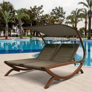 Шезлонг из сибирской листвиницы Мальта AFM-510 Olive