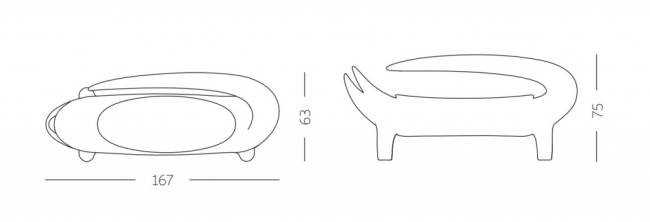 Диван из биопластика Big Kroko Special пустыня Намибии 1670х630х750 мм Диван из биопластика Big Kroko Special пустыня Намибии 1670х630х750 мм