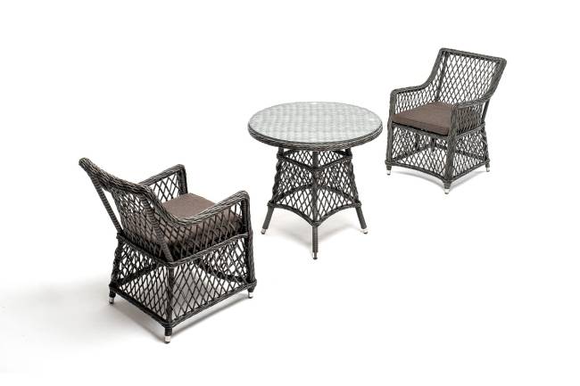 "Эспрессо - 80 L" обеденная группа плетеная, цвет графит