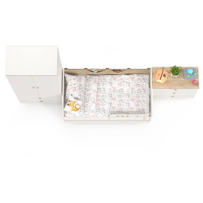 Детская мебель Эйп компоновка № 6 цвет белый/дуб белый Детская мебель Эйп компоновка № 6 цвет белый/дуб белый