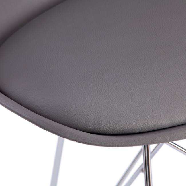 Стул Tulip Iron Chair/Тулип Айрон Чаир (мод.EC-123) металл/пластик, 54,5х48х83,5см, серый (Комплект из 4 шт.) серый металл/пластик