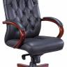 Стул руководителя Everprof Monaco Wood Экокожа Черный
