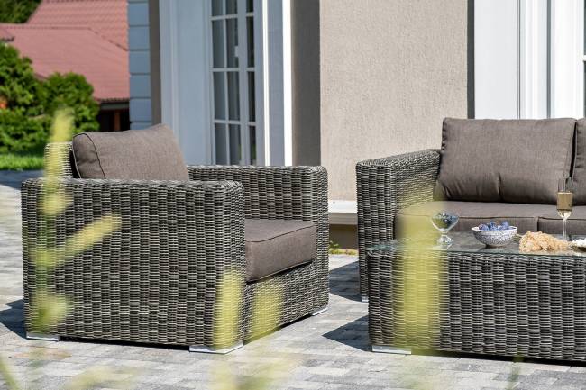 "Боно" лаунж-зона из искусственного ротанга, цвет графит