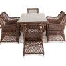 "Латте" обеденная группа плетеная, цвет коричневый