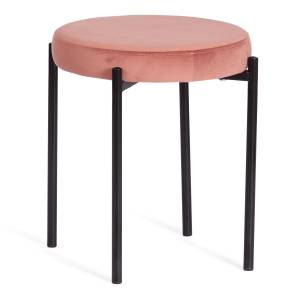 Табурет REVO (mod. 7034) ткань/металл, 44 х 44 х 47 см, коралловый barkhat 15 /черный коралловый barkhat 15 /черный ткань/металл