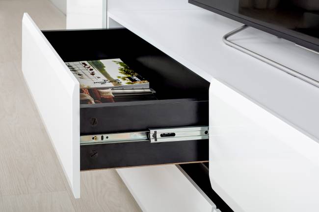 Сидней Комплектация № 25 цвет белый/чёрный/фасады МДФ белый глянец