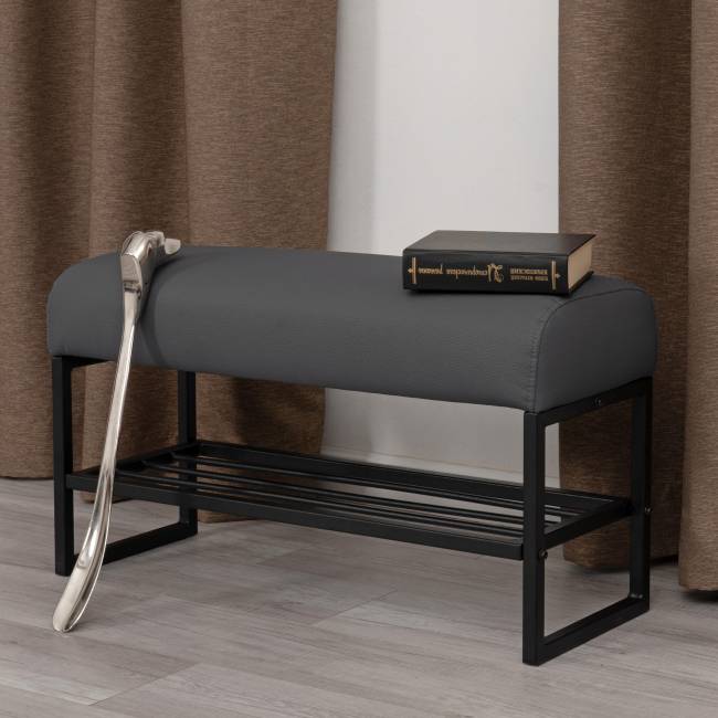 Банкетка-обувница Чарли Люкс/Charli Lux экокожа, шарп графит Sharp Графит экокожа Банкетка-обувница Чарли Люкс/Charli Lux экокожа, шарп графит Sharp Графит экокожа