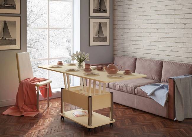 Стол- трансформер Дебют 3 светлый венге / ножки хром Стол- трансформер Дебют 3 светлый венге / ножки хром