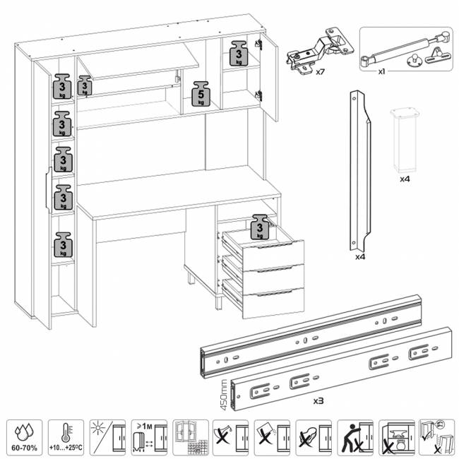 Стол компьютерный Комфорт 12.95N цвет дуб сонома/сатин Стол компьютерный Комфорт 12.95N цвет дуб сонома/сатин
