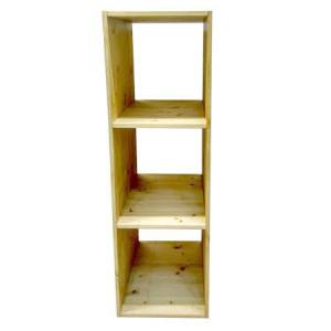 Стеллаж Куб 3 сосна, бесцветный лак P&H