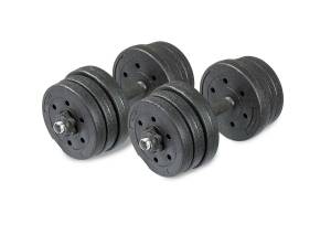 Набор композитных гантелей "TREX SPORT" 20 кг, с соединительным грифом