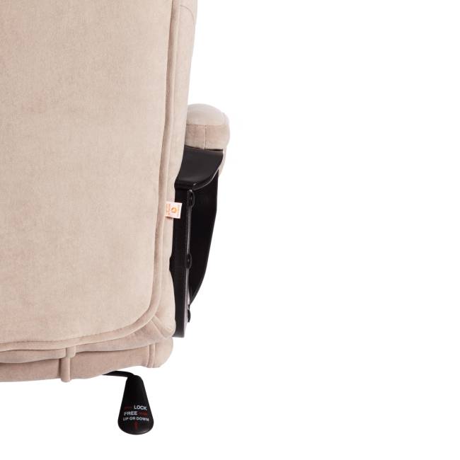 Кресло компьютерное Бергамо/Bergamo хром (22) флок , бежевый, 7 бежевый флок