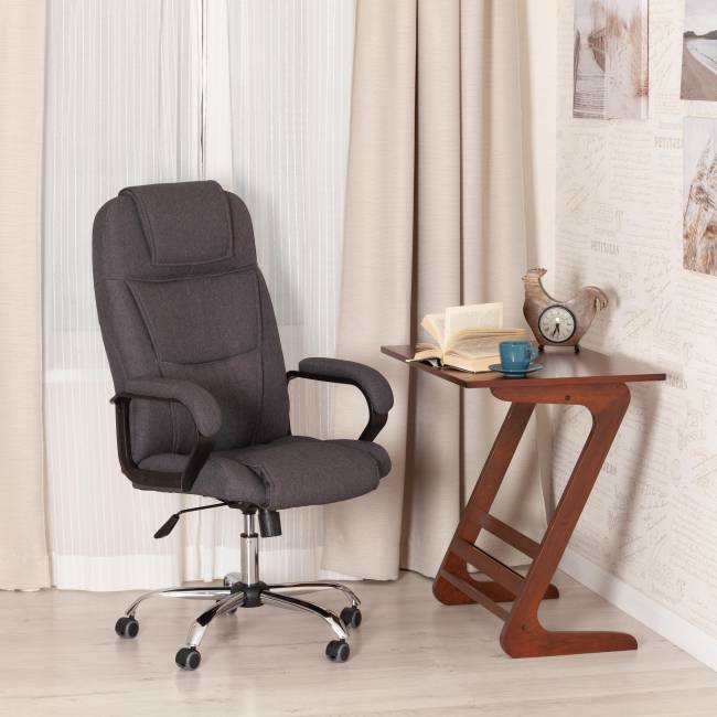 Кресло BERGAMO хром (22) ткань, темно-серый, F68 темно-серый ткань Кресло BERGAMO хром (22) ткань, темно-серый, F68 темно-серый ткань