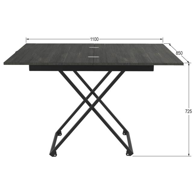 Стол универсальный трансформируемый АНДРЭ Loft ЛДСП интра/чёрный Стол универсальный трансформируемый АНДРЭ Loft ЛДСП интра/чёрный