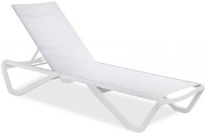 Шезлонг-лежак металлический Wave Paint белый 1910х715х300 мм Шезлонг-лежак металлический Wave Paint белый 1910х715х300 мм