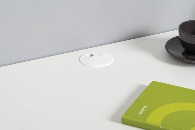 Стол компьютерный с верхней полкой и комодом Торонто цвет белый шагрень/стальной серый