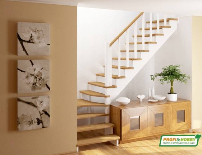 Деревянная лестница К-031м/4 Деревянная лестница К-031м/4