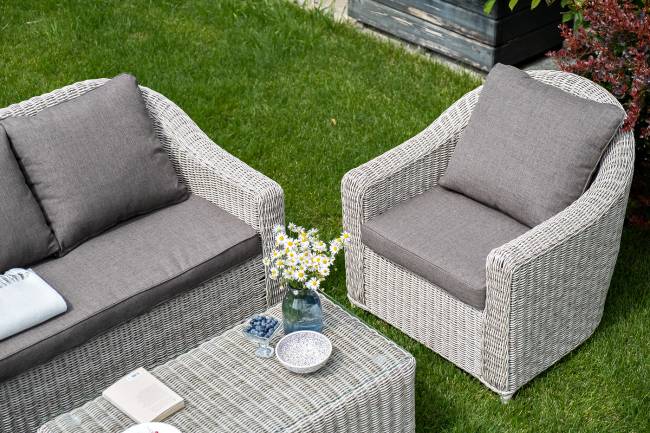 "Кон Панна" кресло из искусственного ротанга, цвет бежевый