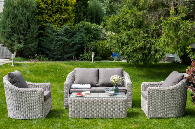 "Кон Панна" кресло из искусственного ротанга, цвет бежевый