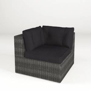 Угловая секция "Севилья", из искусственного ротанга, серый, темно-серый