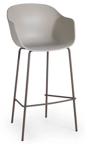 Кресло барное пластиковое Globe-K Bar тортора, серый 610х580х1120 мм