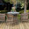 "Сицилия" обеденная группа плетеная, цвет коричневый