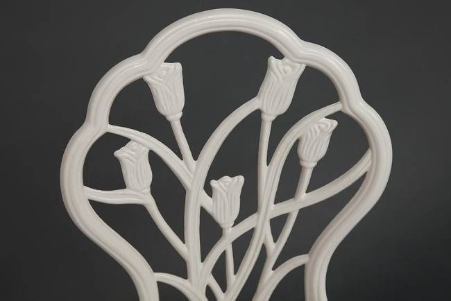 Комплект Secret de Maison Вальс Цветов/Waltz of Flowers (стол+2 стула) алюминиевый сплав, D60/H67, 52х40х89см, античный белый butter white алюминиевый сплав