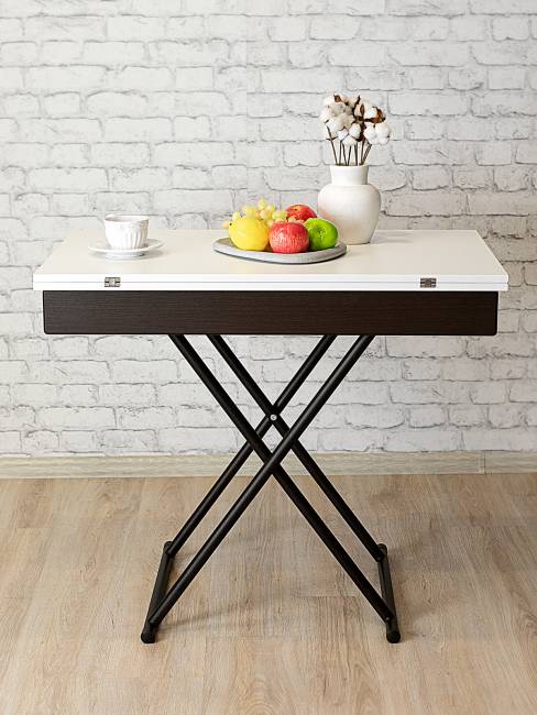Стол-трансформер Лерон белый/черный Стол-трансформер Лерон белый/черный