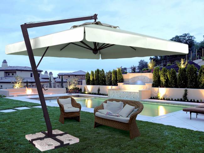 Зонт профессиональный 4х4 м Leonardo Braccio антрацит, слоновая кость 4000х4000 мм Зонт профессиональный 4х4 м Leonardo Braccio антрацит, слоновая кость 4000х4000 мм