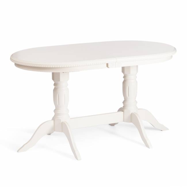 Стол COPPOLA бук, мдф, 140+40x80x77см, Ivory white Ivory white бук, мдф
