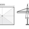 Зонт профессиональный телескопический 3х4 м Palladio Telescopic натуральный, слоновая кость 3000х4000 мм