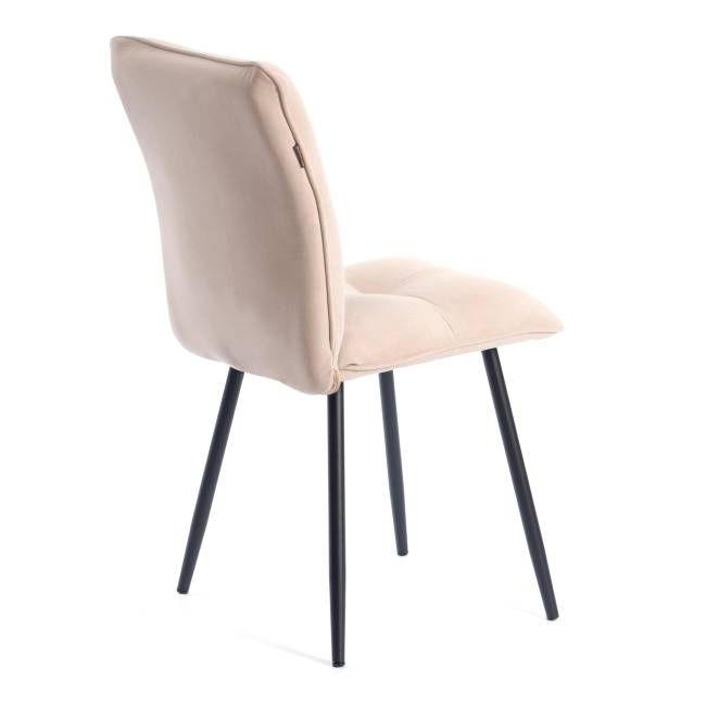 Комплект кресло+стул Свит/Sweet LT, велюр, бежевый/черный, 7 бежевый/черный флок