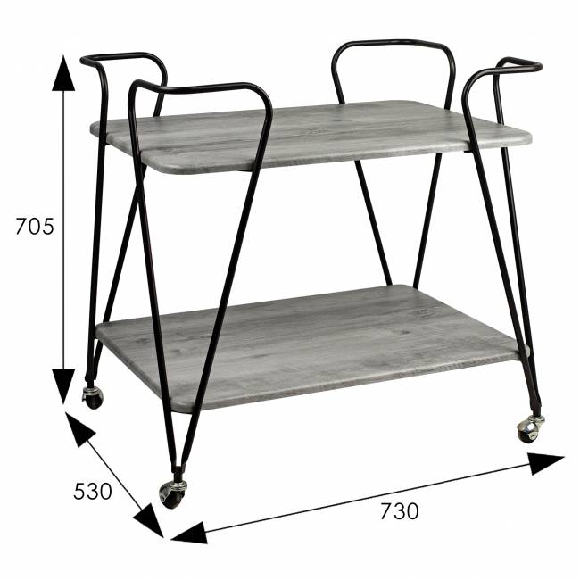 Стол сервировочный Эстер черный/орех гикори grey
