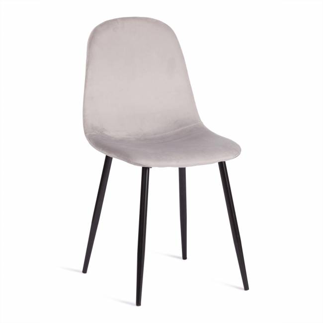 Стул BREEZE (mod. 4724) / 1 шт. в упаковке вельвет/металл, 44 х 53 х 87 см, Light grey (светло-серый) HLR14 / черный светло-серый