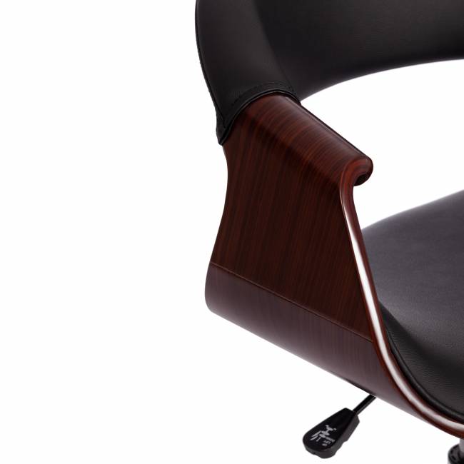 Кресло BEND  орех, кож/зам черный черный