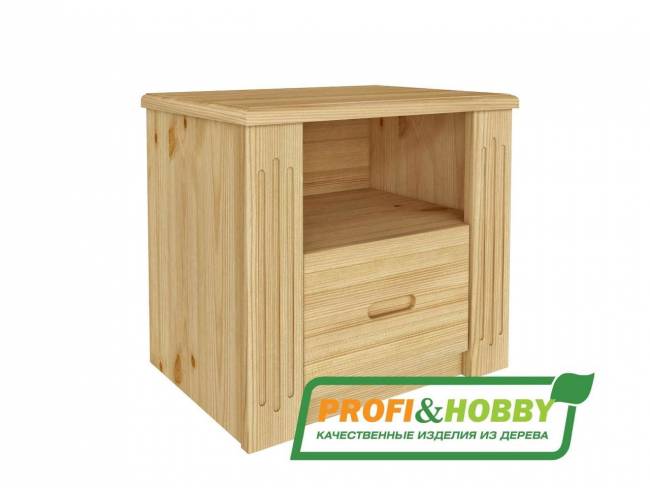 Тумба прикроватная сосна Pino Rino, без покраски