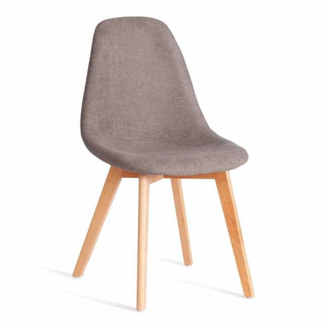 Стул CINDY SOFT (mod. C1021F1-1) / 1 шт. в упаковке фактурный велюр/дерево бук, 55 х 48 х 83 см, Серый LY1701-26 / натуральный Серый LY1701-26 / натуральный фактурный велюр/дерево бук