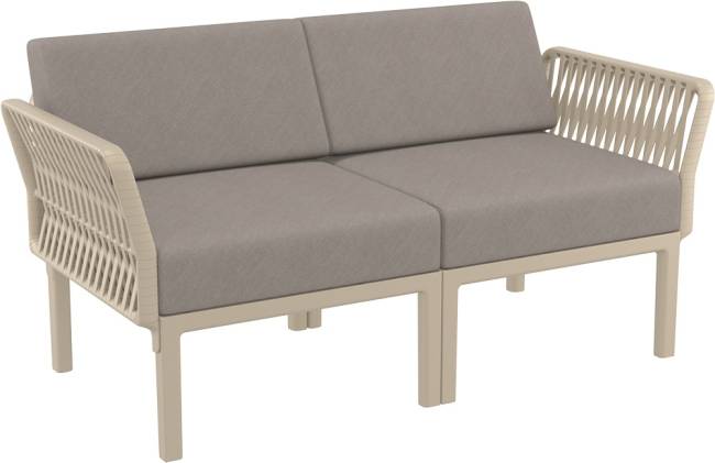 Комплект пластиковой мебели Portofino Lounge бежевый, светло-коричневый