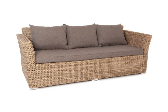 "Капучино" диван из искусственного ротанга трехместный, цвет соломенный "Капучино" диван из искусственного ротанга трехместный, цвет соломенный