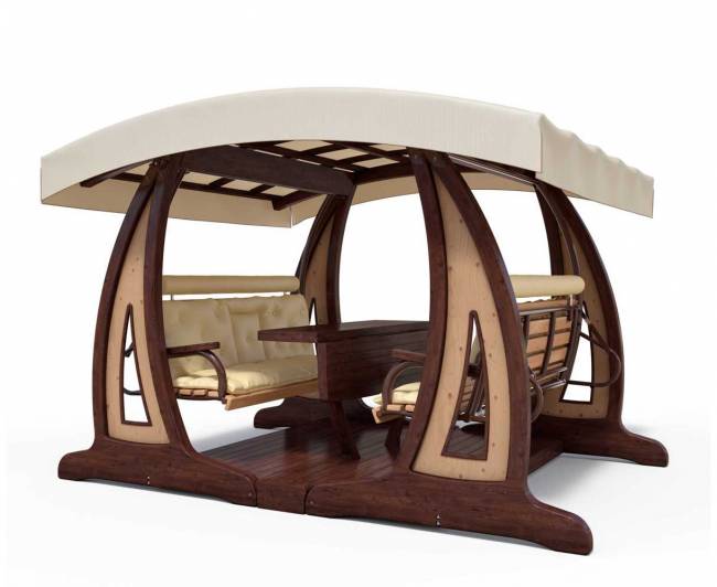 Качели садовые "Валенсия Х2" Премиум (лиственница) Качели садовые "Валенсия Х2" Премиум (лиственница)